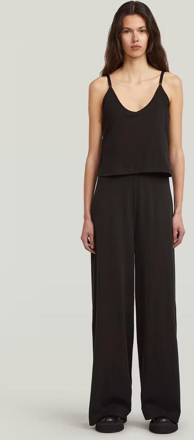 G-Star RAW Spaghetti Strap Loose Jumpsuit Zwart Dames