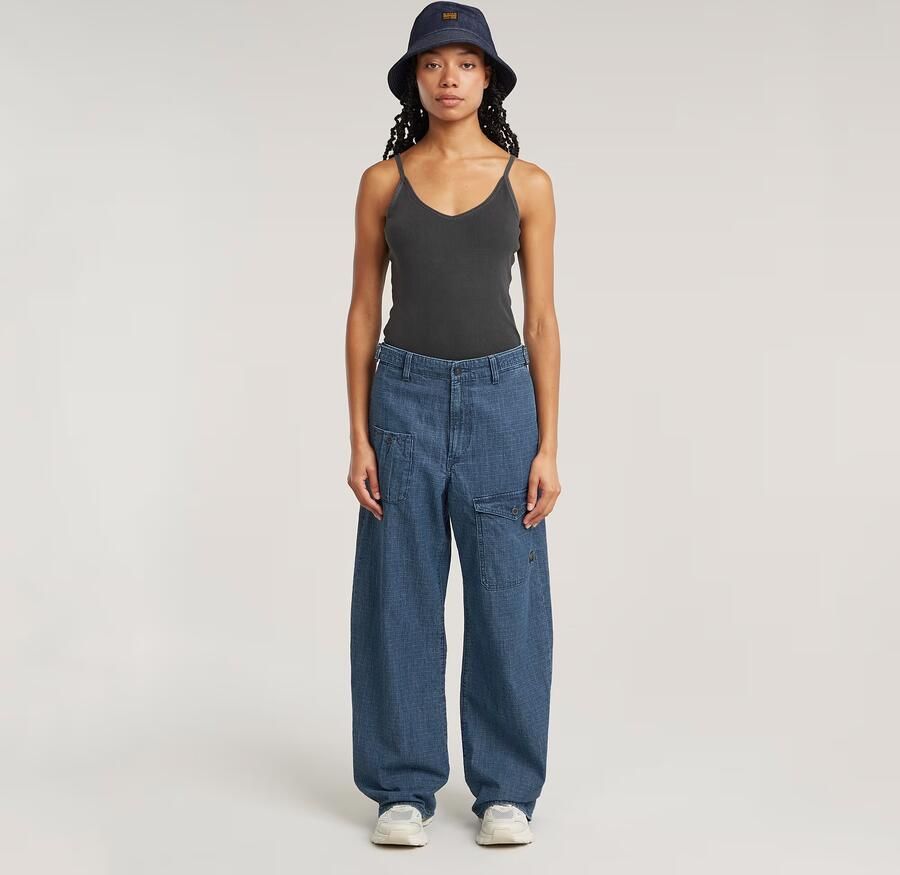 G-Star RAW Spaghetti Strap Rib Top Zwart Dames - Foto 4