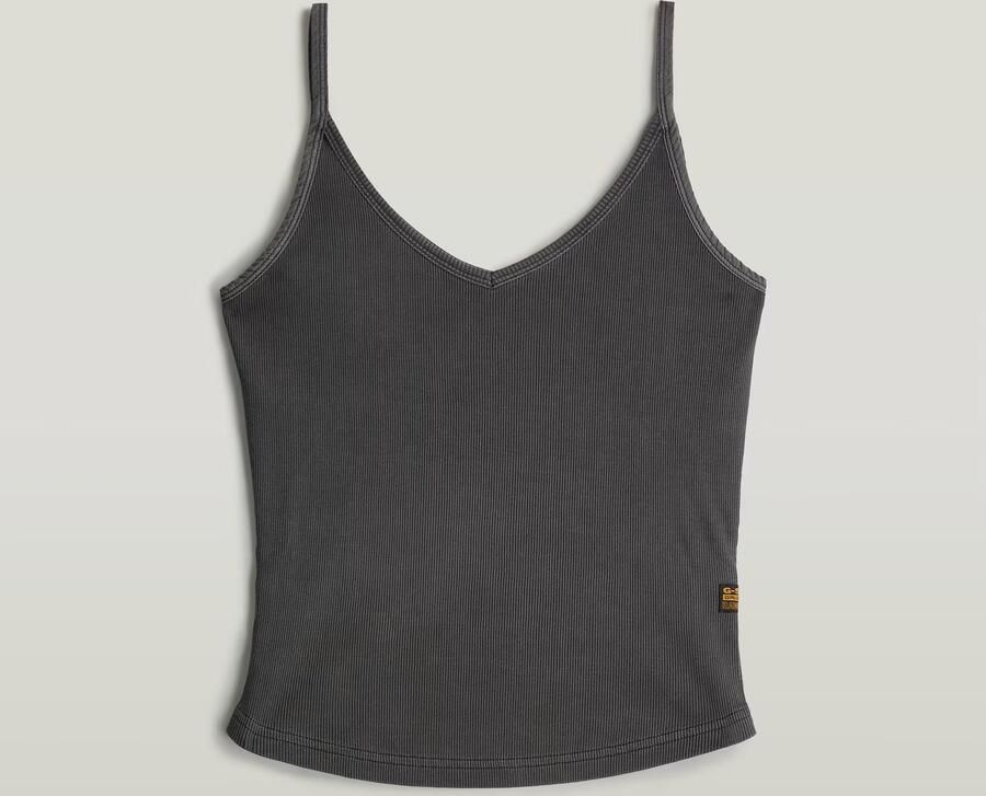 G-Star RAW Spaghetti Strap Rib Top Zwart Dames - Foto 6