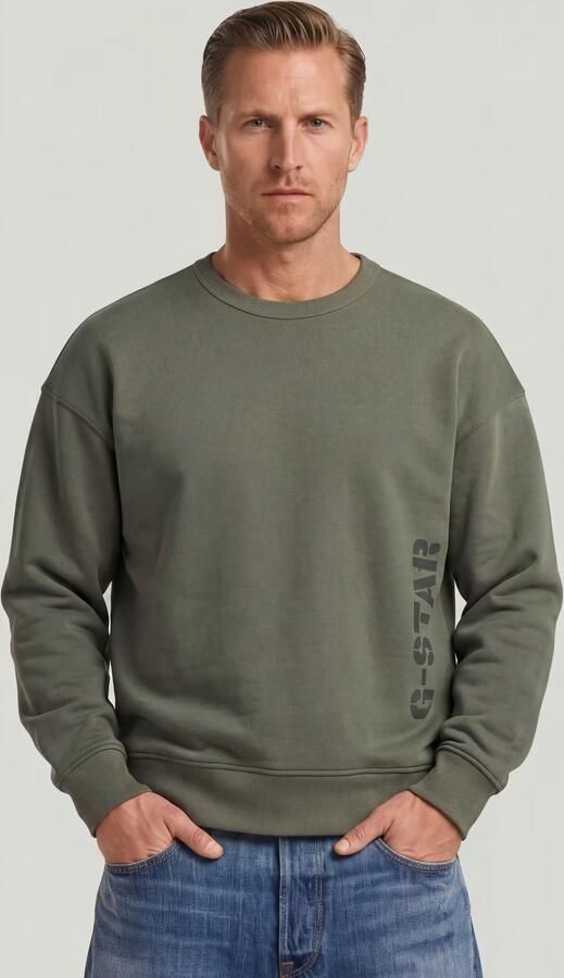 G-Star RAW Sprayed 89 Graphic Loose Sweater Grijs Heren - Foto 5
