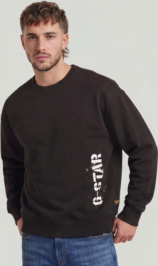 G-Star RAW Sprayed 89 Graphic Loose Sweater Zwart Heren - Foto 5