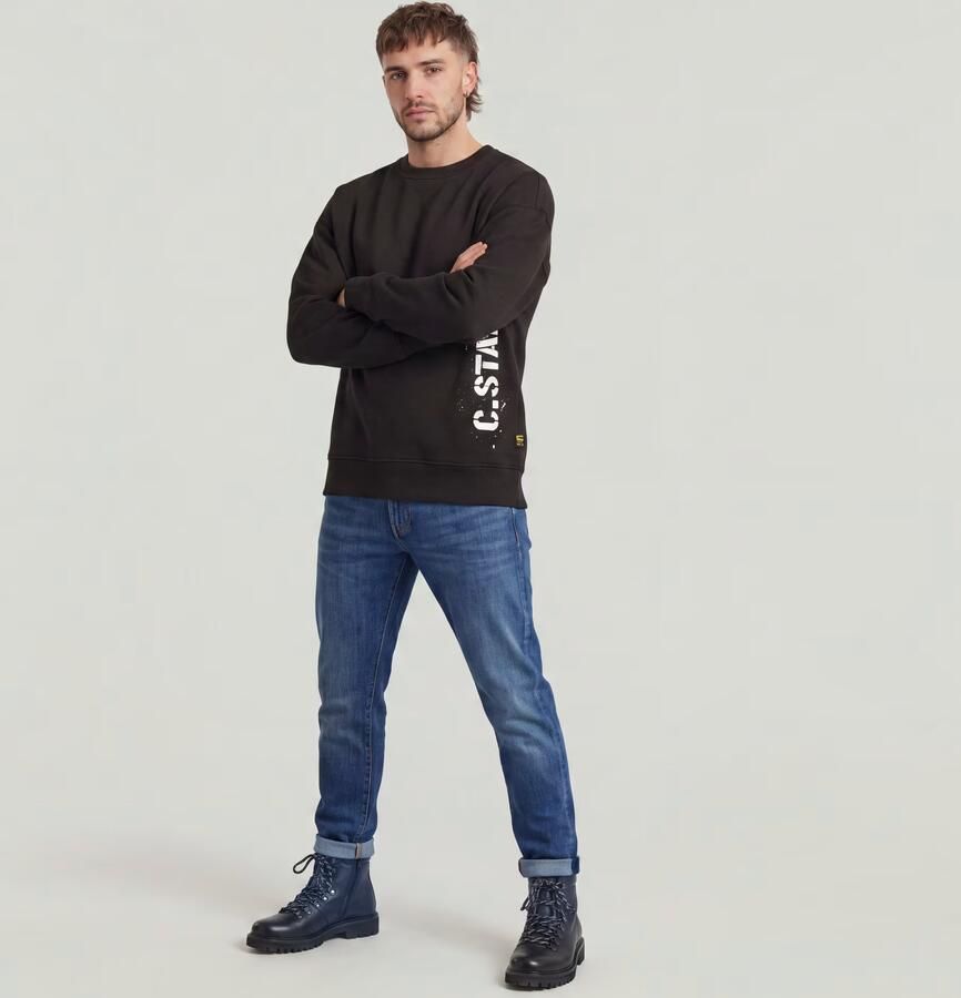 G-Star RAW Sprayed 89 Graphic Loose Sweater Zwart Heren - Foto 3