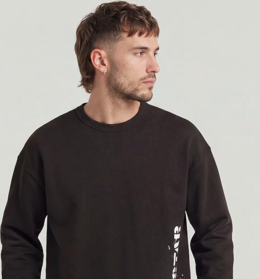 G-Star RAW Sprayed 89 Graphic Loose Sweater Zwart Heren - Foto 4