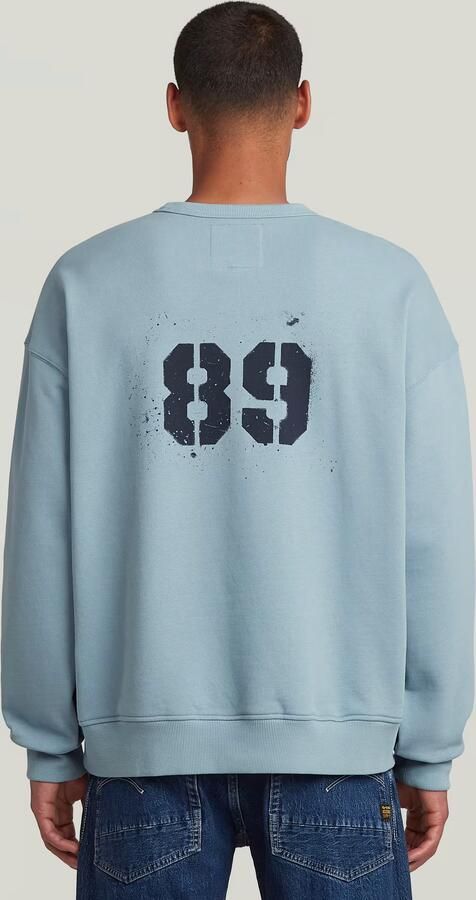 G-Star RAW Sprayed 89 Loose Sweater Lichtblauw Heren - Foto 4