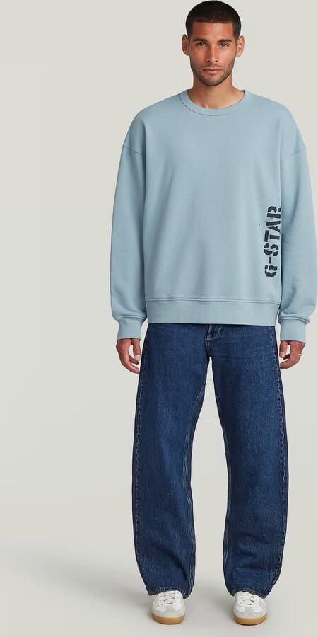 G-Star RAW Sprayed 89 Loose Sweater Lichtblauw Heren - Foto 5