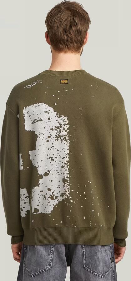 G-Star RAW Sprayed 89 Relaxed Gebreide Trui Groen Heren - Foto 5