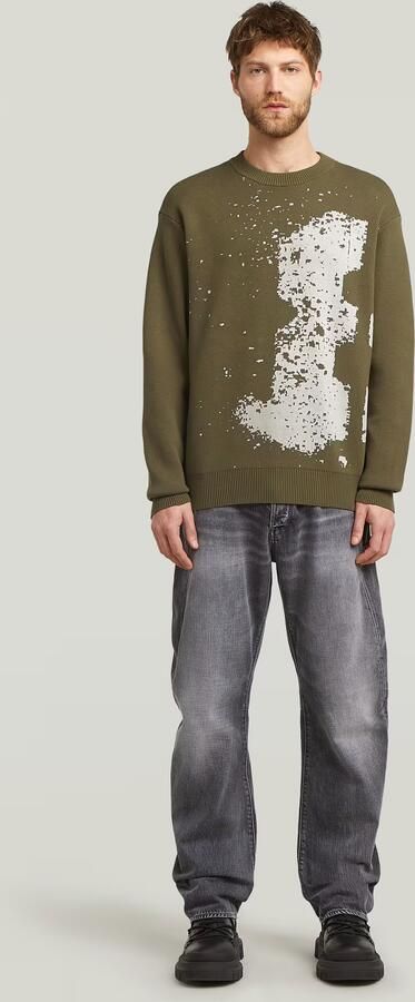G-Star RAW Sprayed 89 Relaxed Gebreide Trui Groen Heren - Foto 6