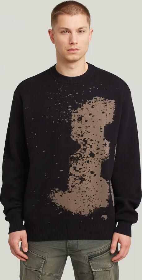 G-Star RAW Sprayed 89 Relaxed Gebreide Trui Zwart Heren - Foto 7