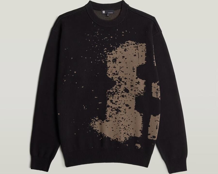 G-Star RAW Sprayed 89 Relaxed Gebreide Trui Zwart Heren - Foto 3