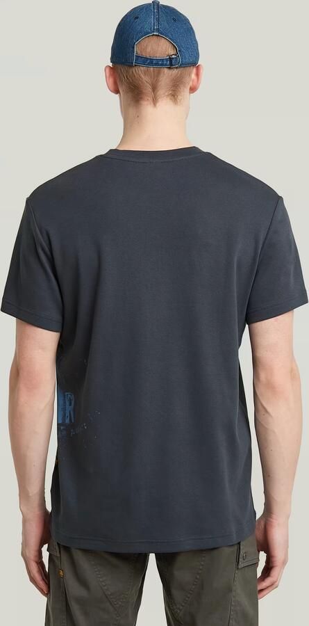 G-Star RAW Sprayed Graphic T-shirt Donkerblauw Heren