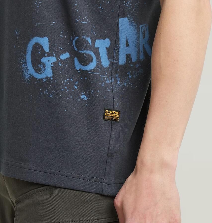 G-Star RAW Sprayed Graphic T-shirt Donkerblauw Heren - Foto 3