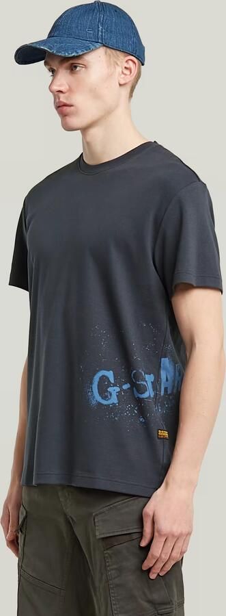 G-Star RAW Sprayed Graphic T-shirt Donkerblauw Heren - Foto 6