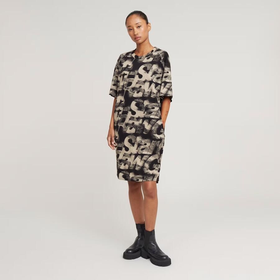 G-Star RAW Sprayed Letters Loose Jurk Meerkleurig Dames - Foto 7