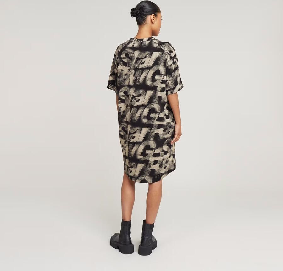 G-Star RAW Sprayed Letters Loose Jurk Meerkleurig Dames - Foto 4