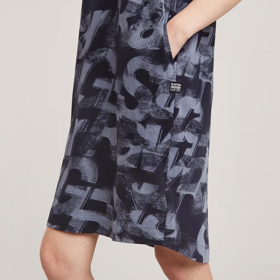 G-Star RAW Sprayed Letters Loose Jurk Meerkleurig Dames - Foto 1