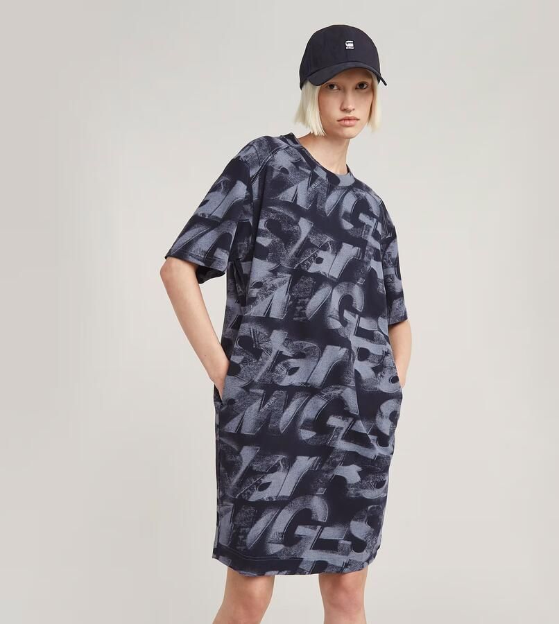G-Star RAW Sprayed Letters Loose Jurk Meerkleurig Dames - Foto 5