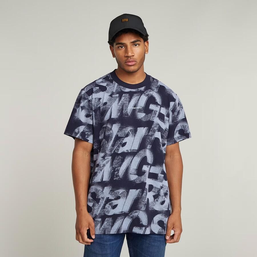 G-Star RAW Sprayed Letters Loose T-Shirt Meerkleurig Heren