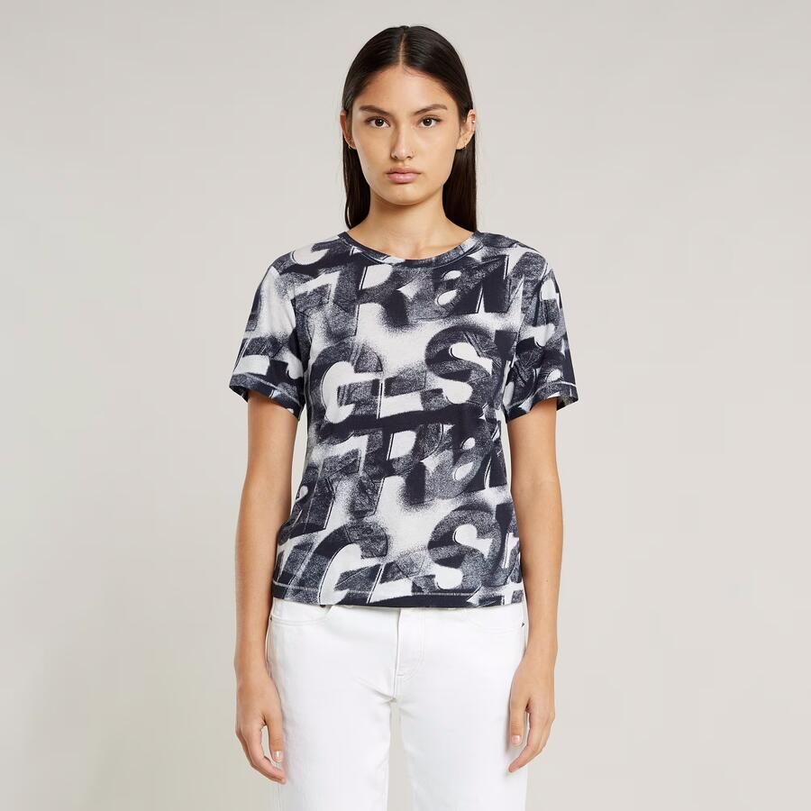 G-Star RAW T-shirt Sprayed Letters met all-over print - Foto 9
