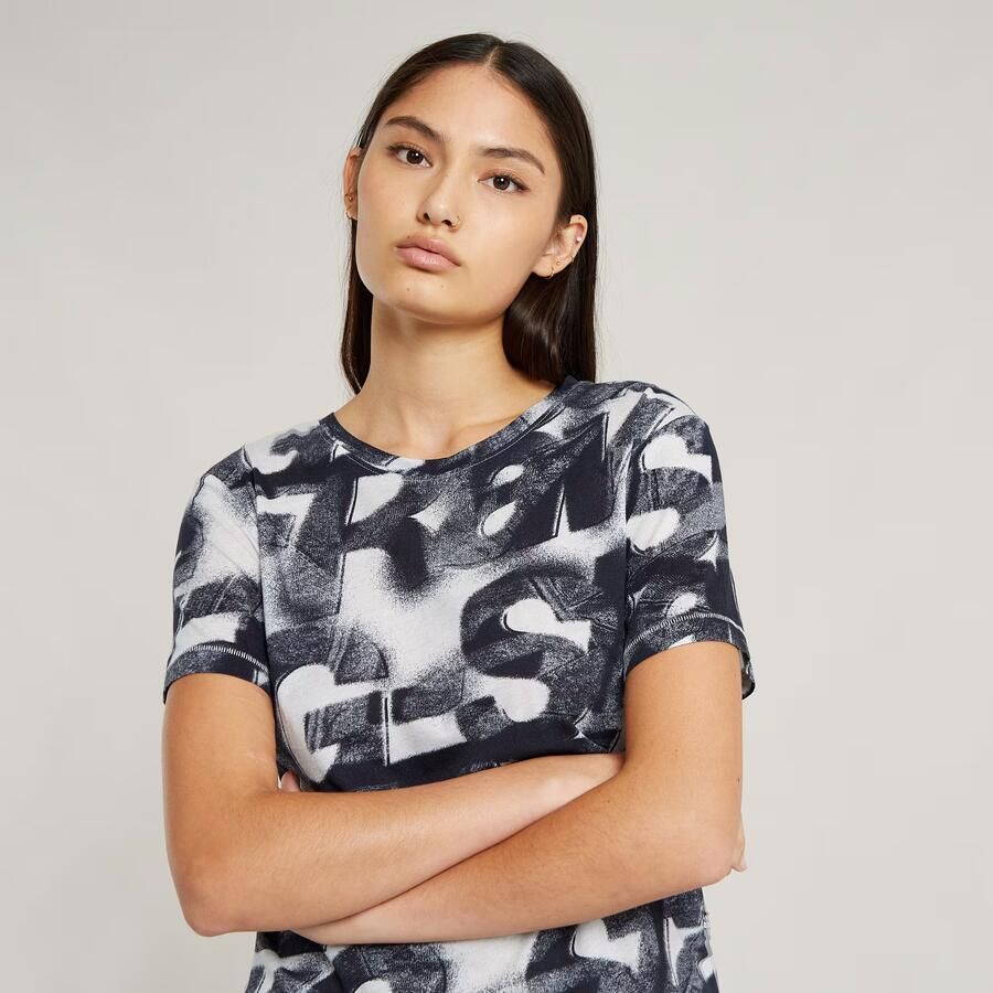 G-Star RAW T-shirt Sprayed Letters met all-over print - Foto 6
