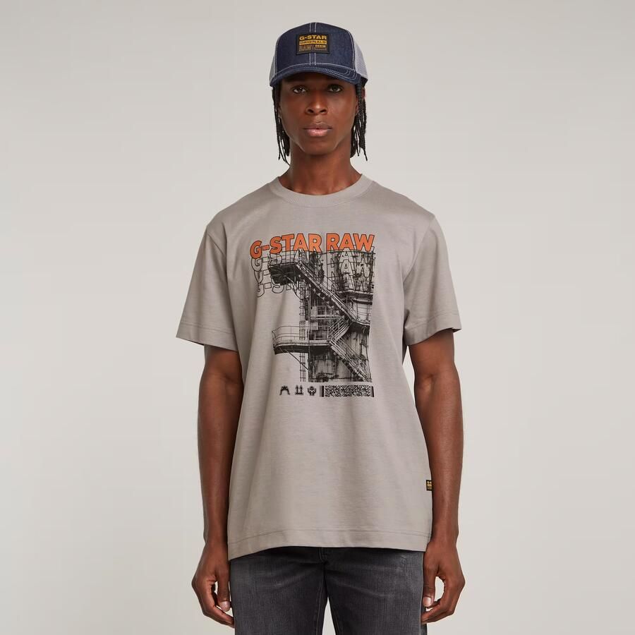 G-Star RAW Stairs Graphic Loose T-shirt Grijs Heren - Foto 7