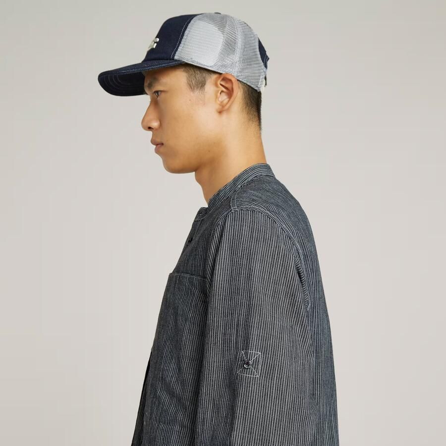 G-Star RAW Stand Collar Rollup Relaxed Shirt Donkerblauw Heren - Foto 4