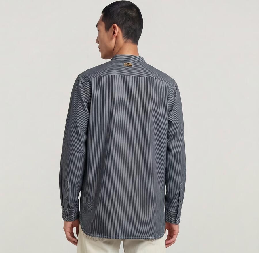 G-Star RAW Stand Collar Rollup Relaxed Shirt Donkerblauw Heren - Foto 3
