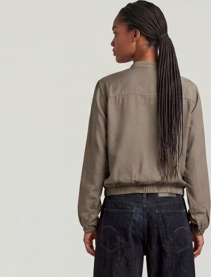 G-Star RAW Stand Up Collar Overhemd Bruin Dames - Foto 4