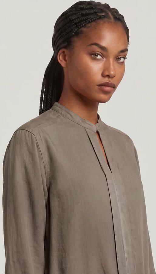 G-Star RAW Stand Up Collar Overhemd Bruin Dames - Foto 6
