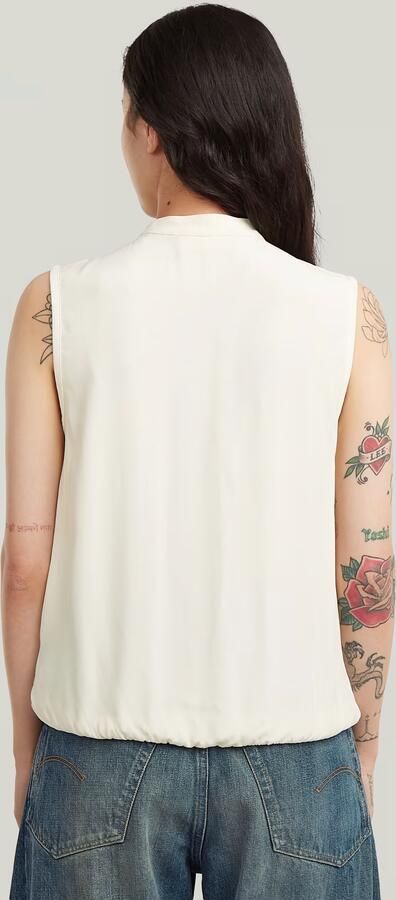 G-Star RAW Stand-Up Collar Sleeveless Top Wit Dames - Foto 7