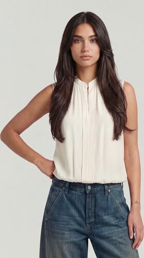 G-Star RAW Stand-Up Collar Sleeveless Top Wit Dames - Foto 5