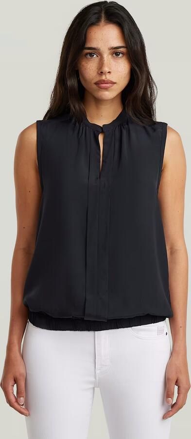 G-Star RAW Stand-Up Collar Sleeveless Top Zwart Dames