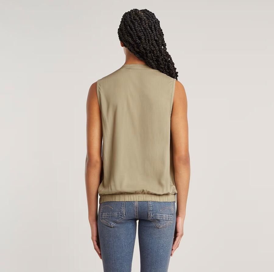 G-Star RAW Stand Up Collar Top Beige Dames - Foto 3