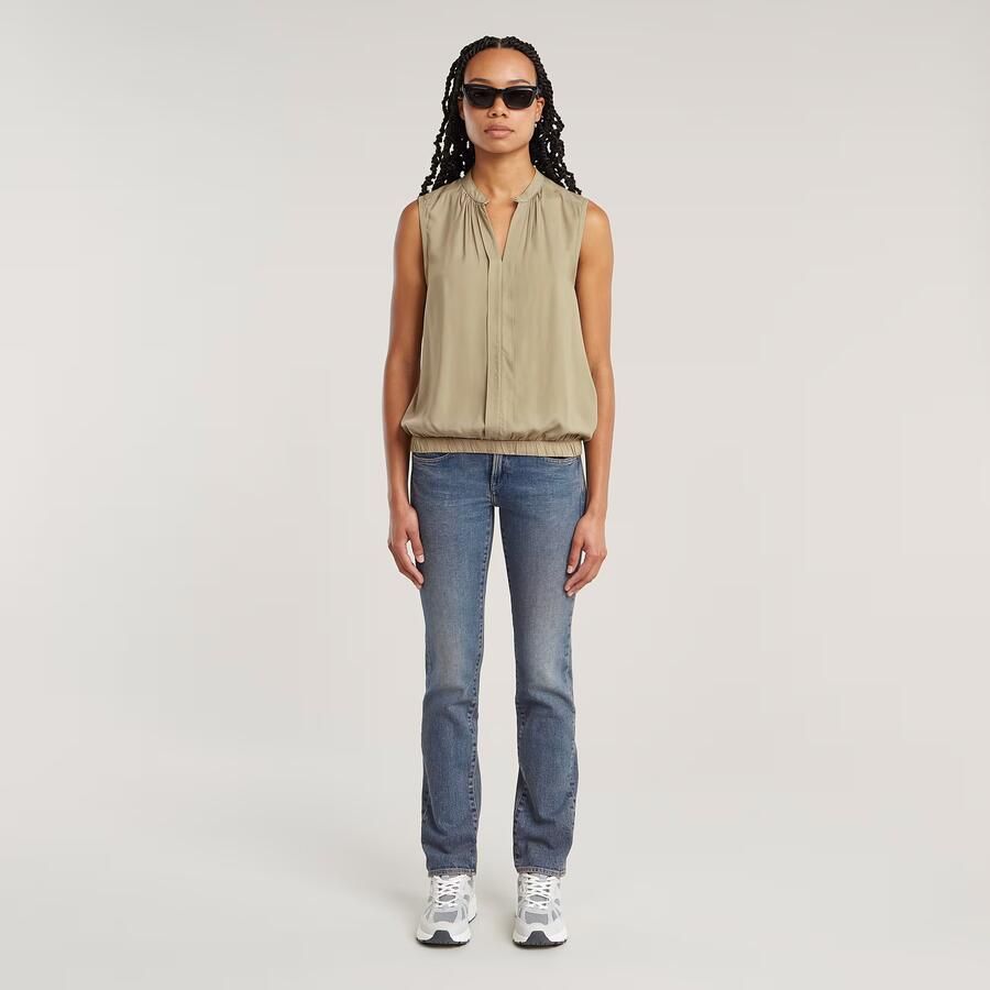 G-Star RAW Stand Up Collar Top Beige Dames