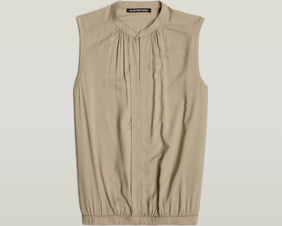 G-Star RAW Stand Up Collar Top Beige Dames - Foto 6