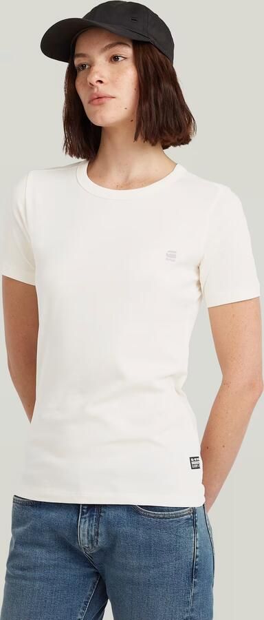 G-Star RAW Statement Chest Logo Optic Slim Top Beige Dames - Foto 5