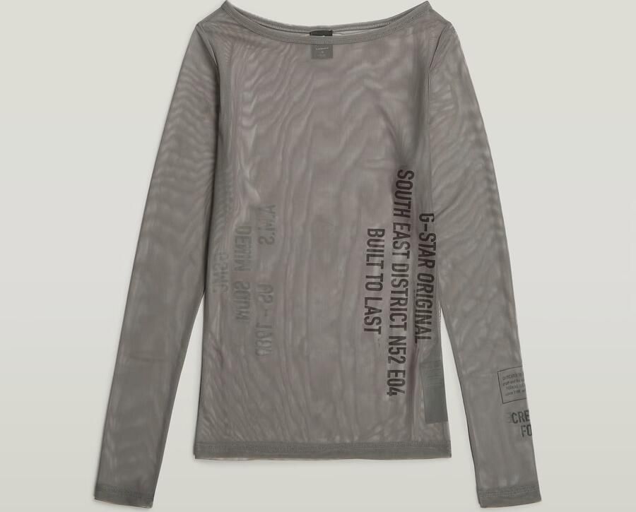 G-Star RAW Stencil Boat Slim T-Shirt Bruin Dames