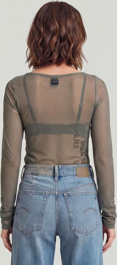 G-Star RAW Stencil Boat Slim T-Shirt Bruin Dames - Foto 4