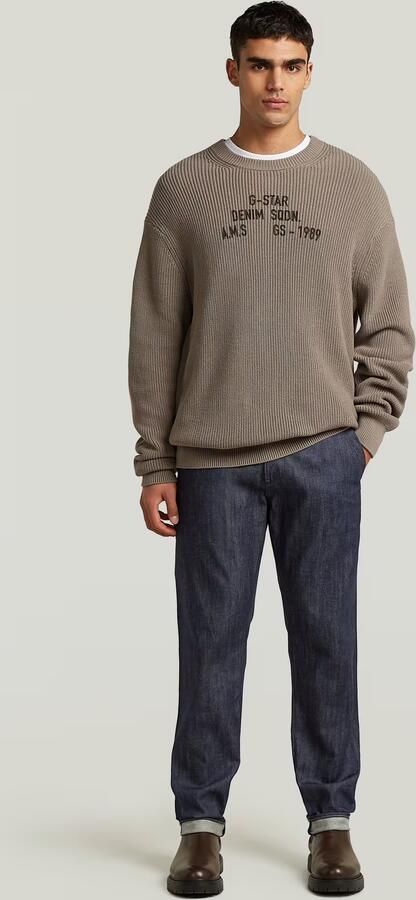 G-Star RAW Stencil Loose Graphic Gebreide Trui Beige Heren - Foto 7