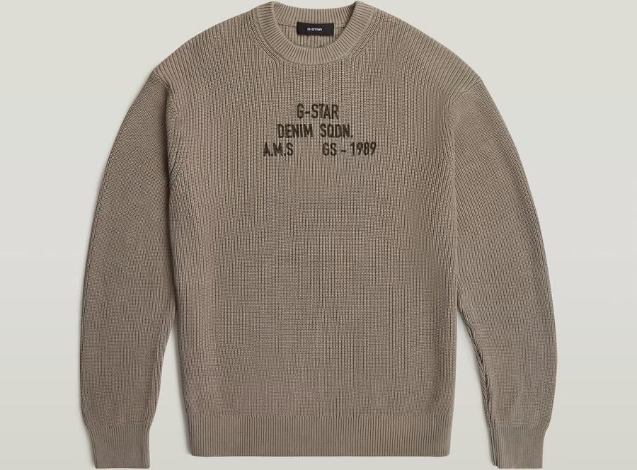 G-Star RAW Stencil Loose Graphic Gebreide Trui Beige Heren - Foto 3
