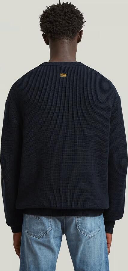 G-Star RAW Stencil Loose Graphic Gebreide Trui Donkerblauw Heren - Foto 5