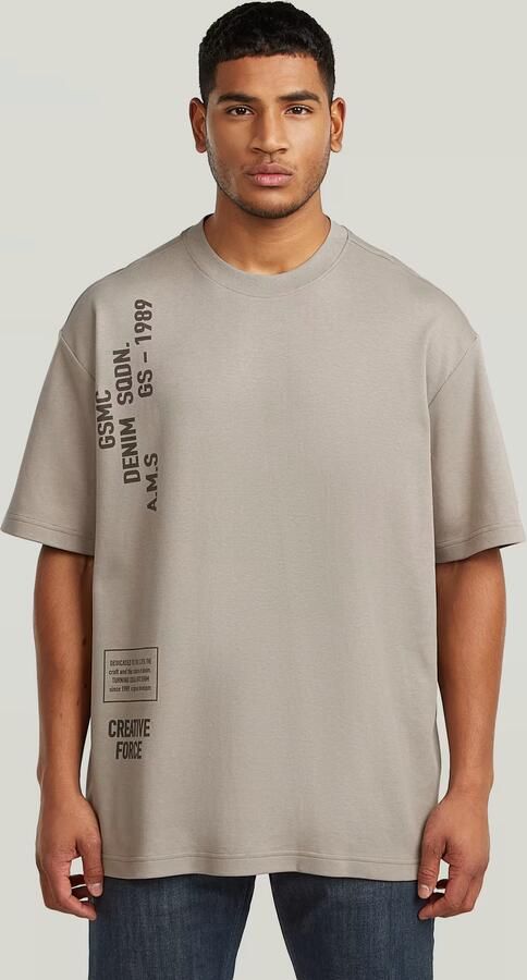 G-Star RAW Stencil Relaxed T-Shirt Beige Heren - Foto 4