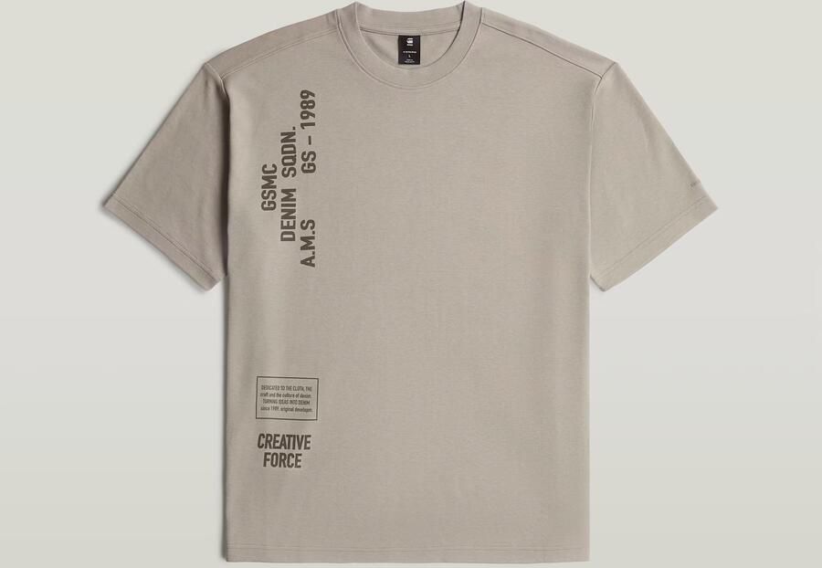 G-Star RAW Stencil Relaxed T-Shirt Beige Heren - Foto 7