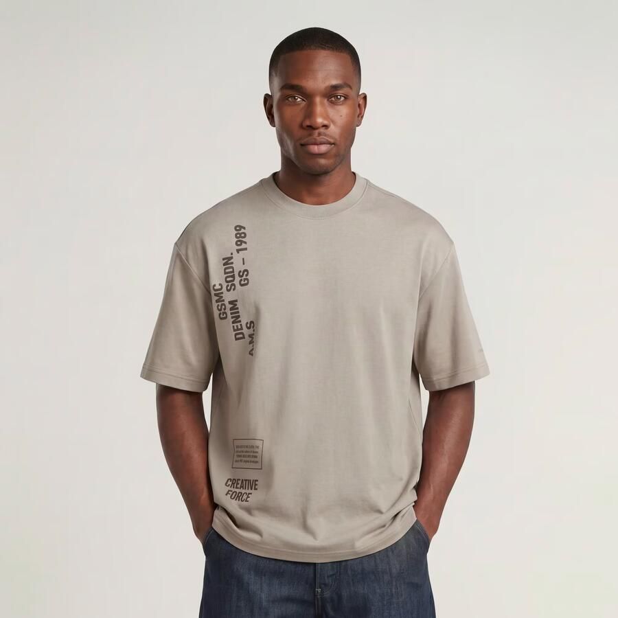 G-Star RAW Stencil Relaxed T-Shirt Beige Heren - Foto 3