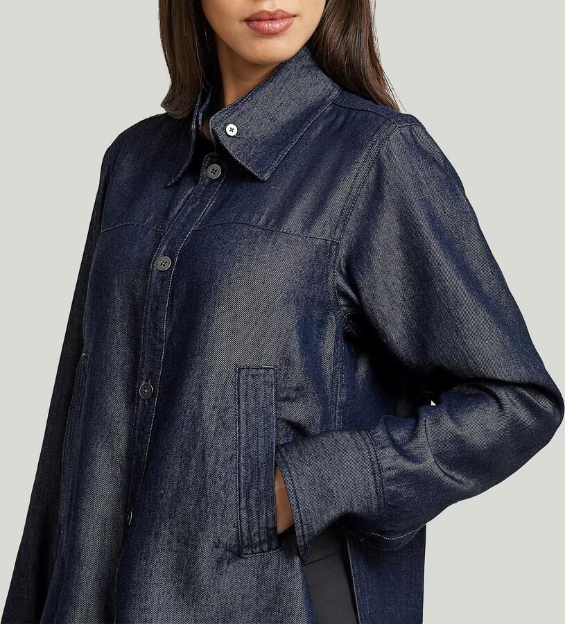 G-Star RAW Step Hem Pocket Overhemd Donkerblauw Dames - Foto 3