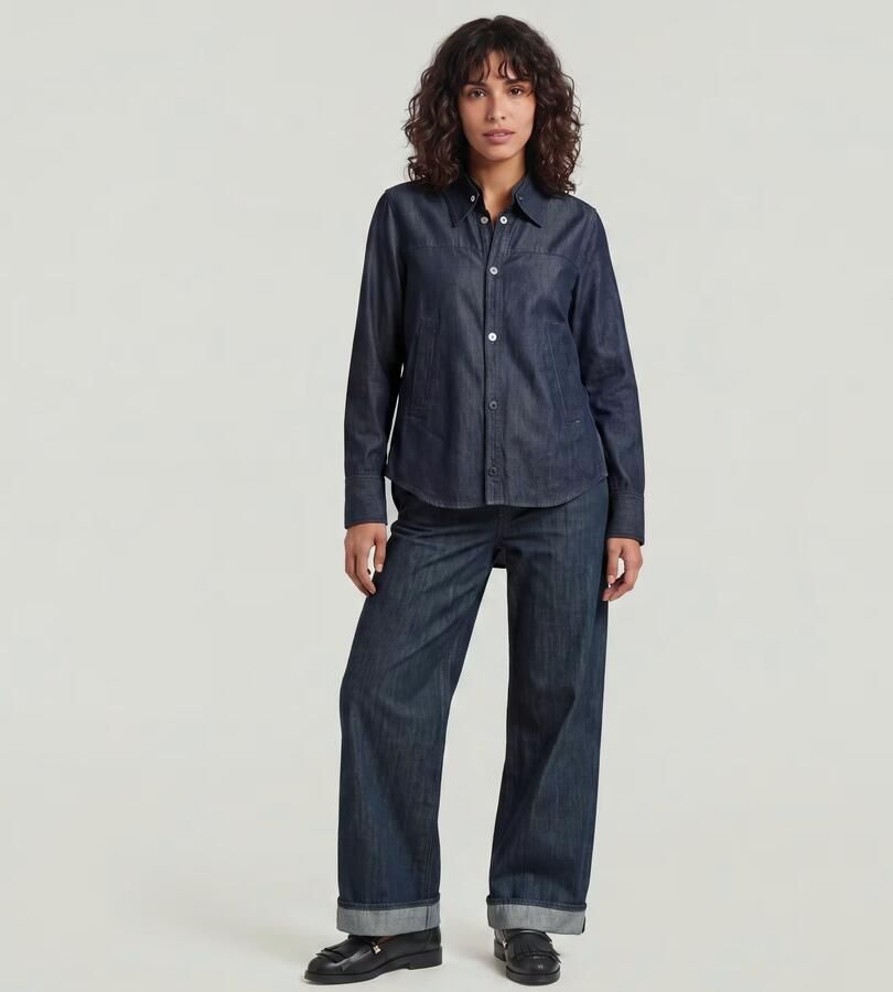 G-Star RAW Step Hem Pocket Overhemd Donkerblauw Dames - Foto 3