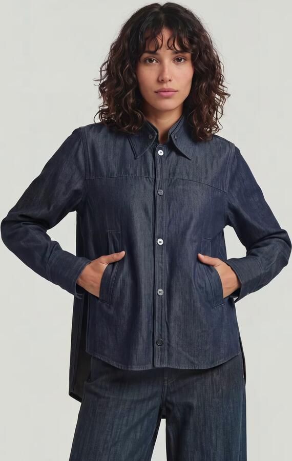 G-Star RAW Step Hem Pocket Overhemd Donkerblauw Dames - Foto 4