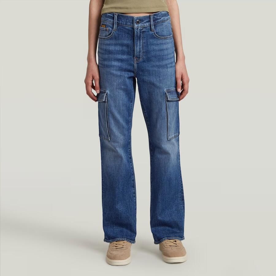 G-Star RAW Strace Straight Cargojeans Meisjes Midden blauw meisjes - Foto 5
