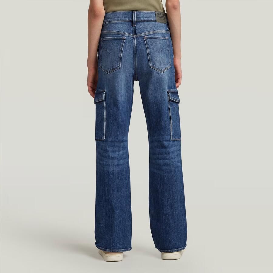G-Star RAW Strace Straight Cargojeans Meisjes Midden blauw meisjes