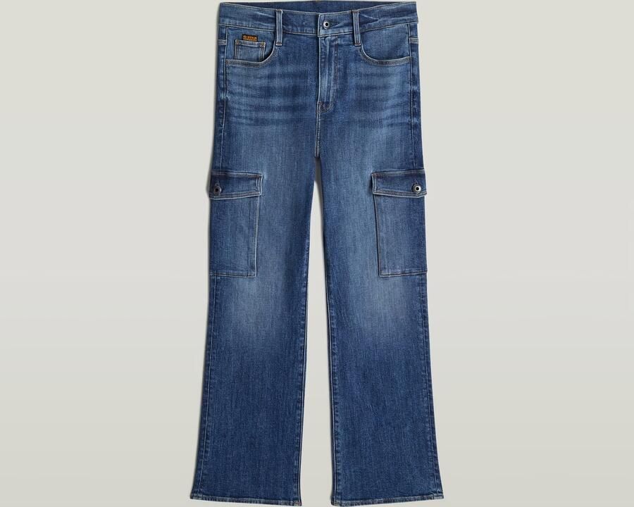G-Star RAW Strace Straight Cargojeans Meisjes Midden blauw meisjes - Foto 2