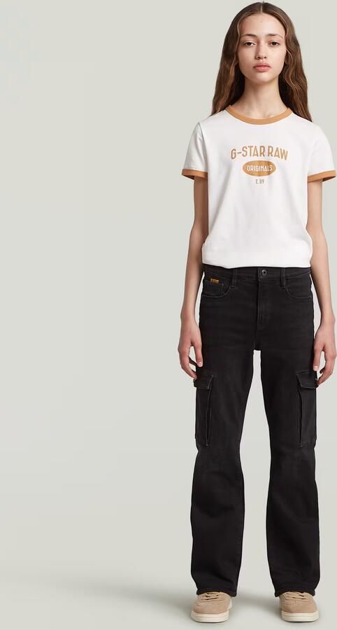 G-Star RAW Strace Straight Cargojeans Meisjes Zwart meisjes - Foto 3